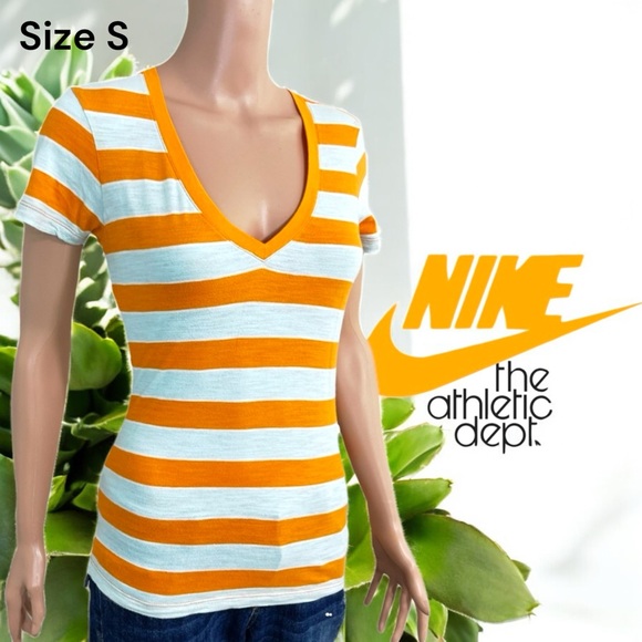 Nike The Athletic Dept. Orange & Gray Striped Tee - Picture 15 of 15
